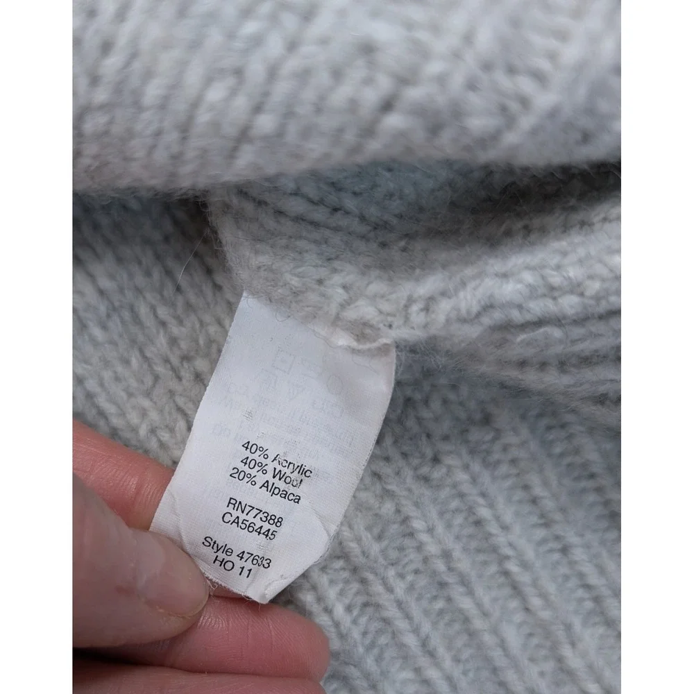 J. Crew Alpaca Wool Blend Gray V-Neck Tunic Short Sleeve Sweater Womens XS 47633